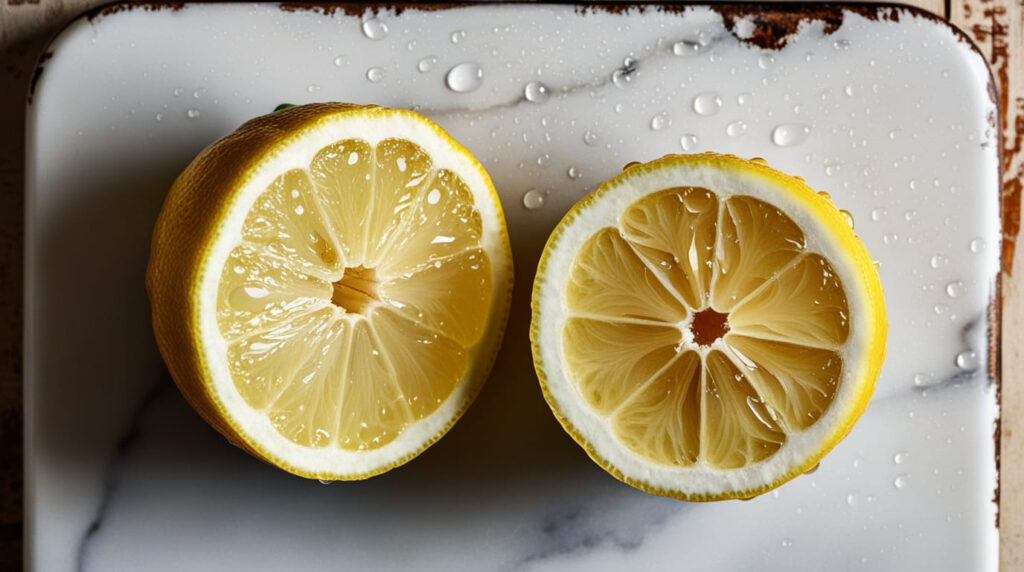 A halved lemon with fresh water droplets on it - is lemon high in carbs