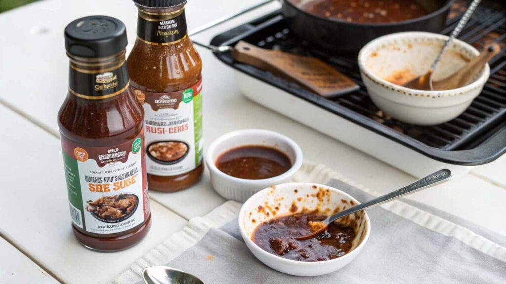 Top keto-friendly BBQ sauce brands like Yo Mama’s and Walden Farms